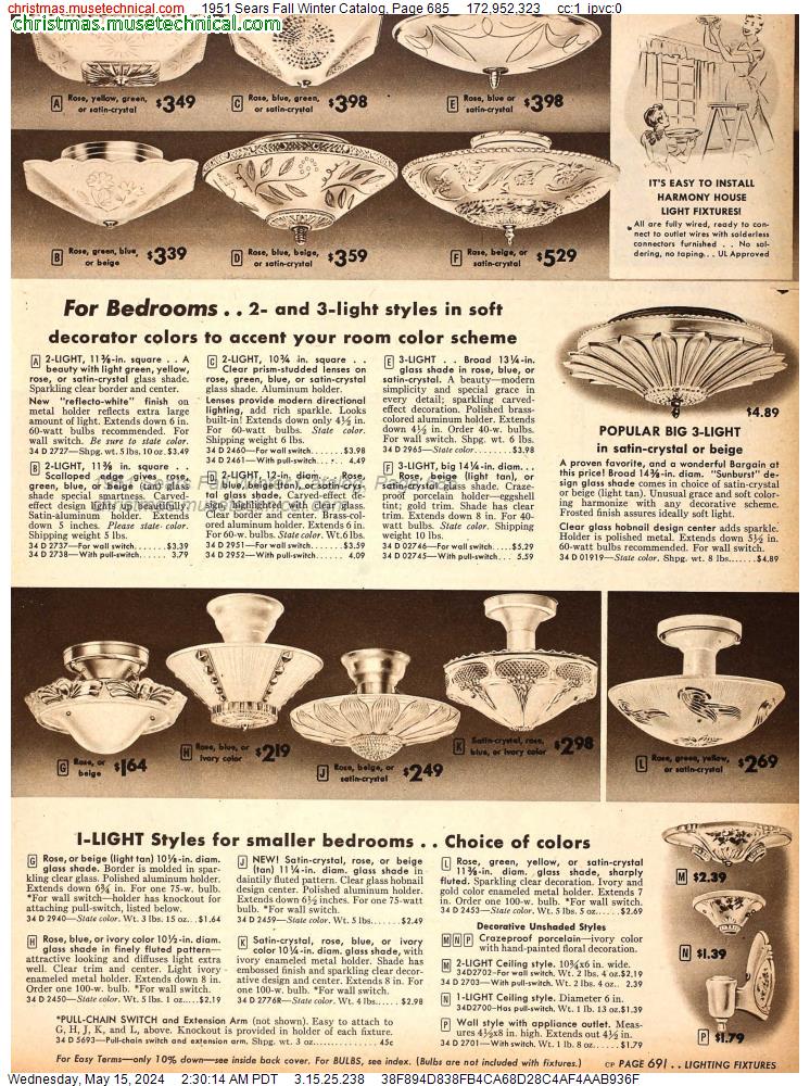1951 Sears Fall Winter Catalog, Page 685