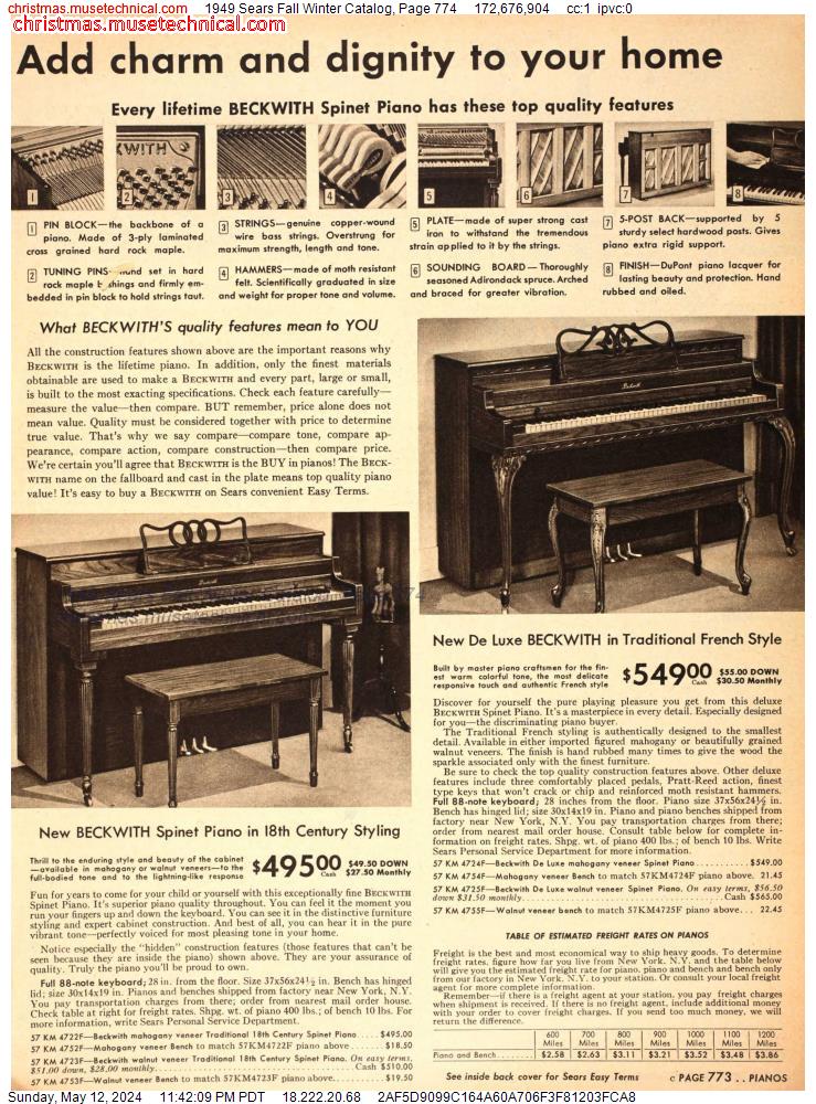 1949 Sears Fall Winter Catalog, Page 774