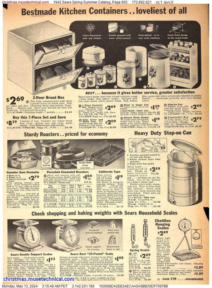 1942 Sears Spring Summer Catalog, Page 855