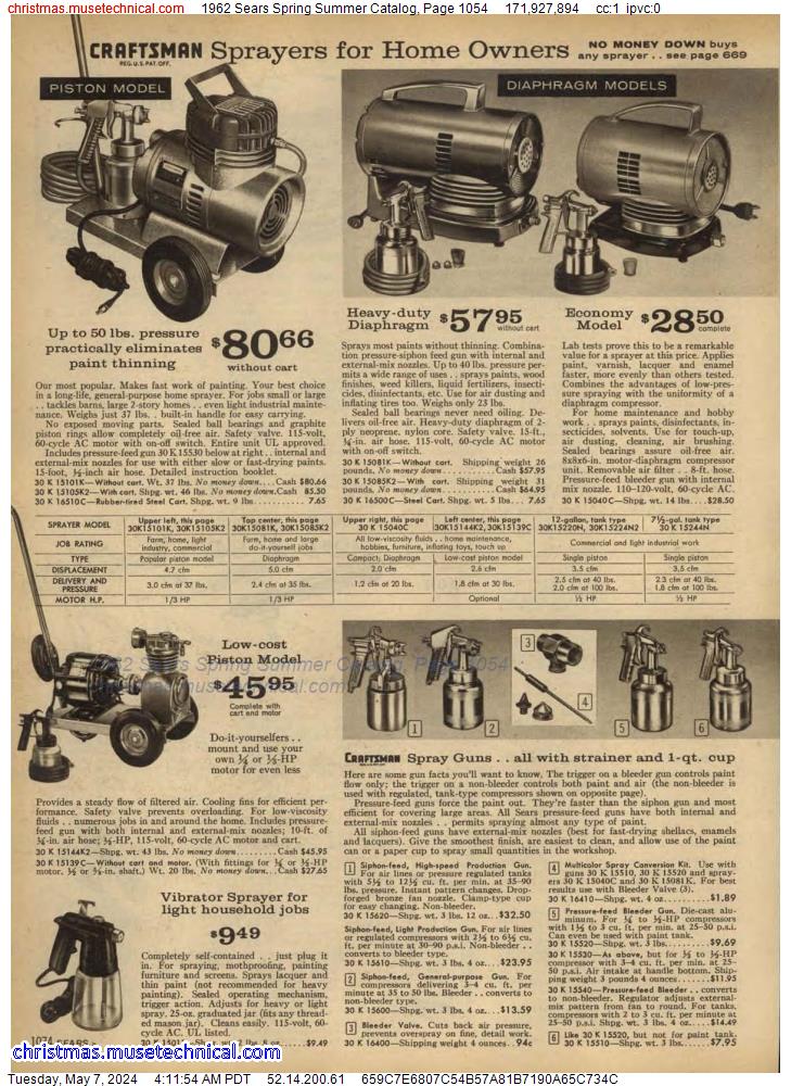 1962 Sears Spring Summer Catalog, Page 1054