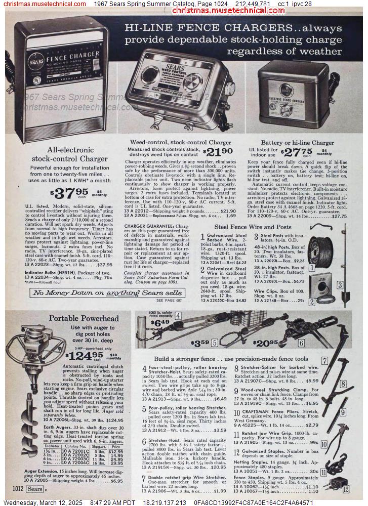 1967 Sears Spring Summer Catalog, Page 1024