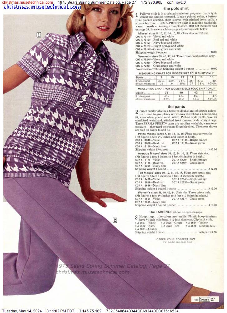 1975 Sears Spring Summer Catalog, Page 27