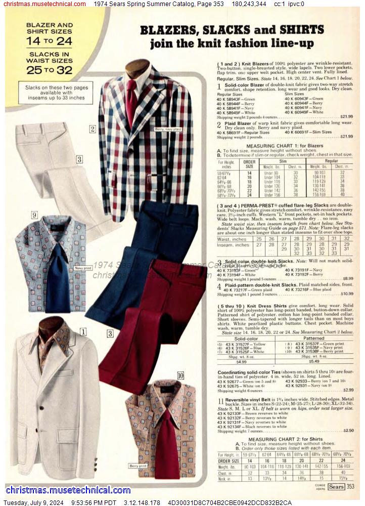 1974 Sears Spring Summer Catalog, Page 353