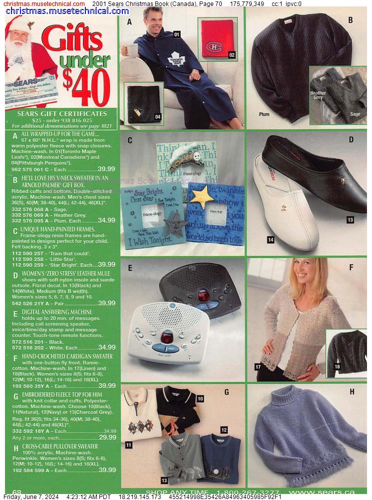 2001 Sears Christmas Book (Canada), Page 70