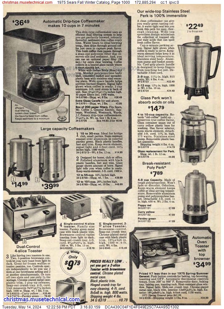 1975 Sears Fall Winter Catalog, Page 1000