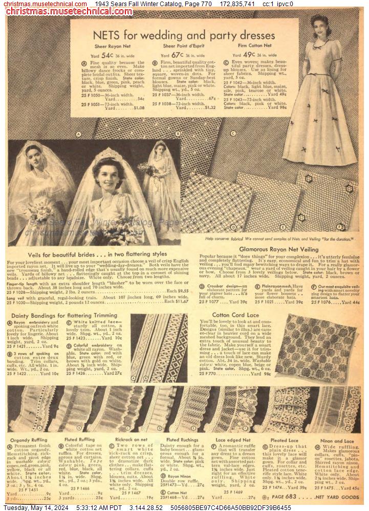 1943 Sears Fall Winter Catalog, Page 770