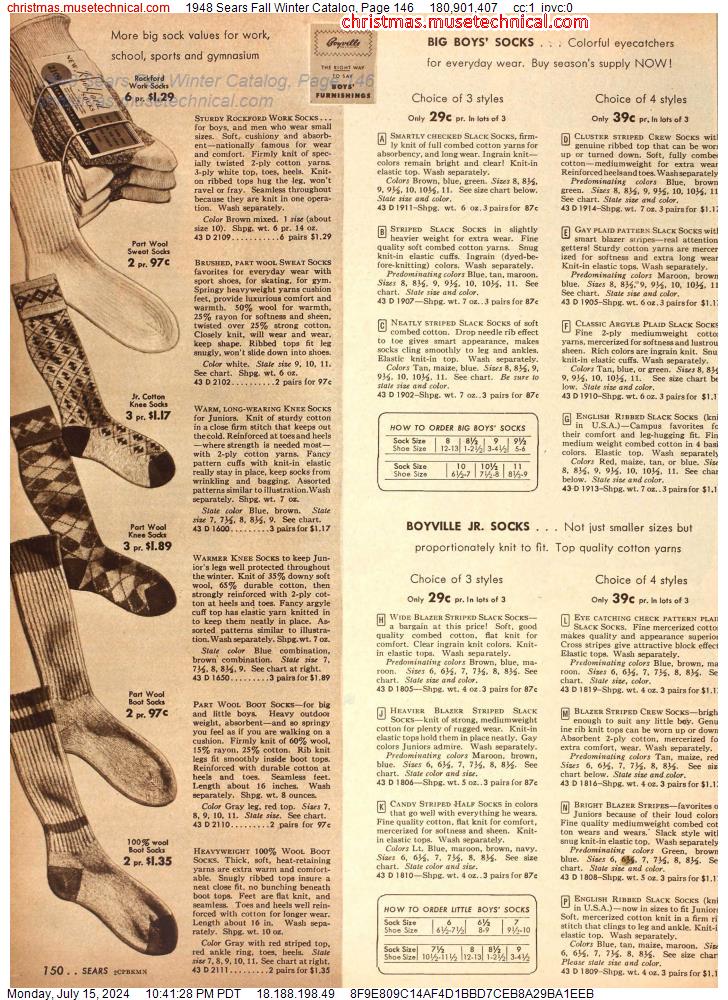 1948 Sears Fall Winter Catalog, Page 146