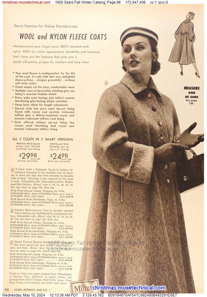 1955 Sears Fall Winter Catalog, Page 96