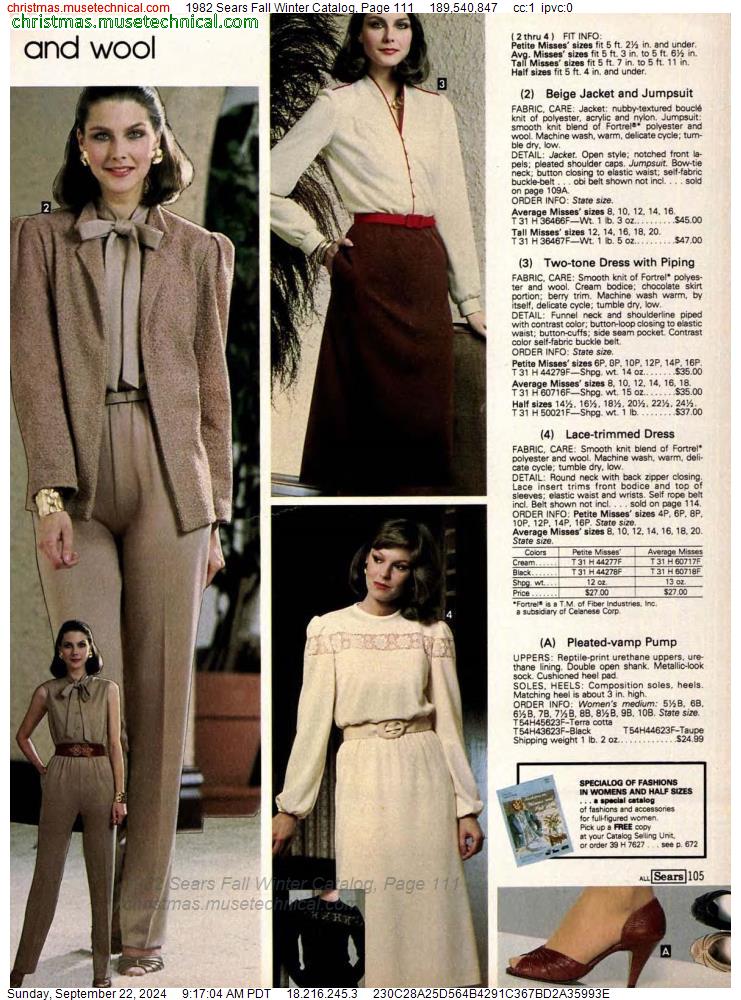 1982 Sears Fall Winter Catalog, Page 111 - Catalogs & Wishbooks