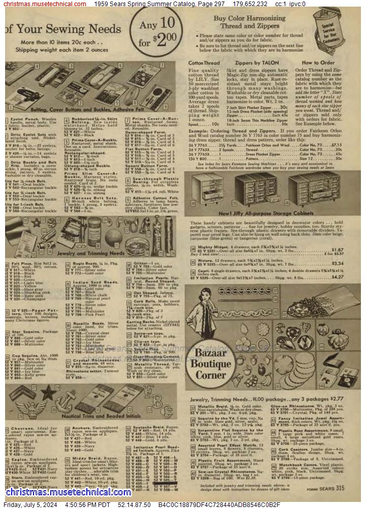 1959 Sears Spring Summer Catalog, Page 297