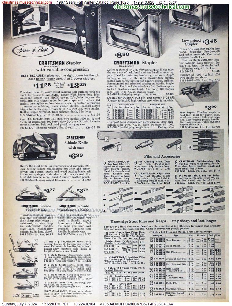1967 Sears Fall Winter Catalog, Page 1026
