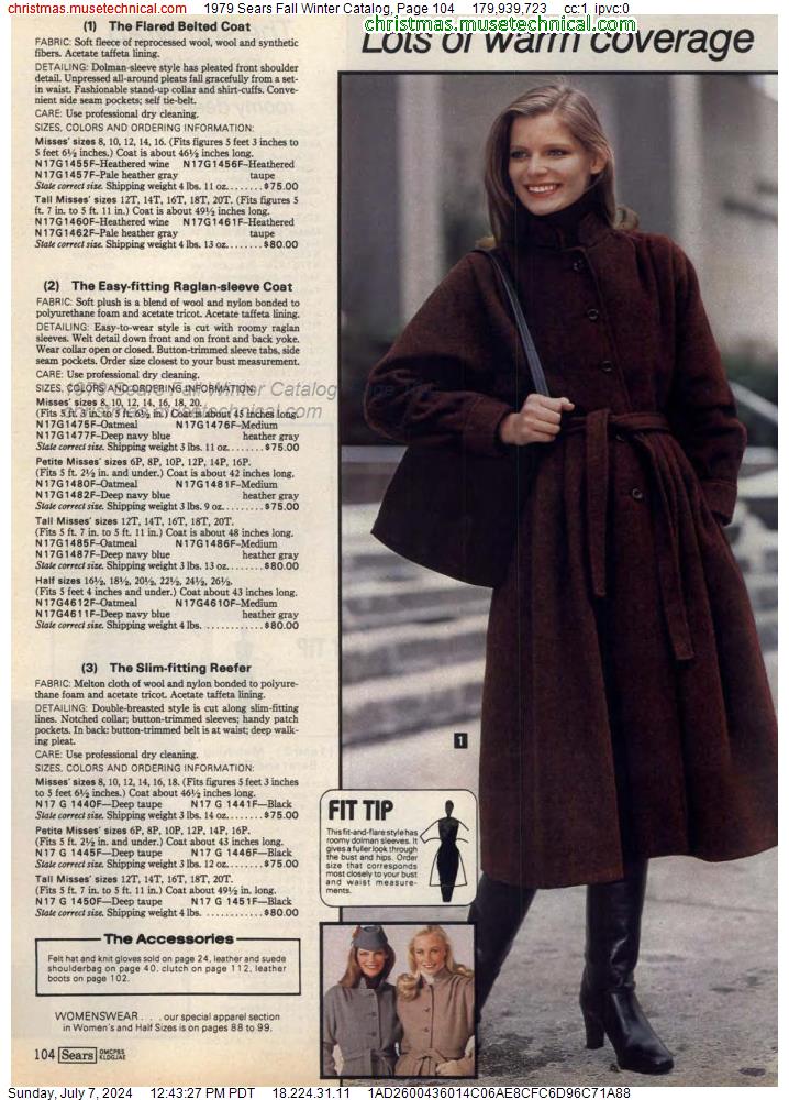1979 Sears Fall Winter Catalog, Page 104