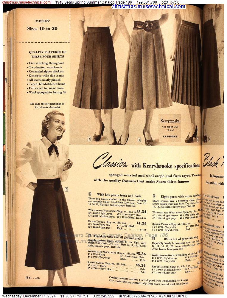 1948 Sears Spring Summer Catalog, Page 186