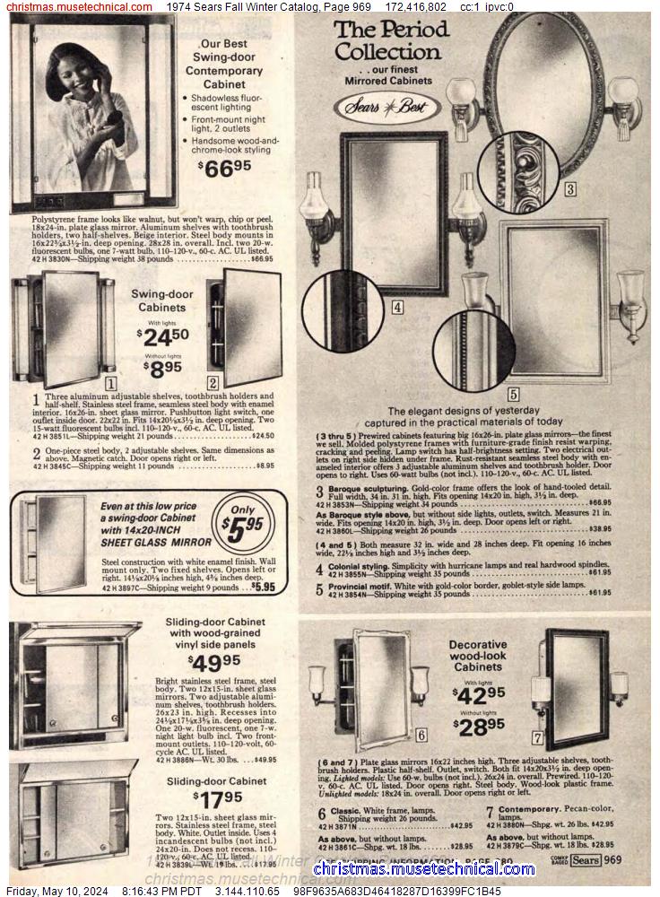 1974 Sears Fall Winter Catalog, Page 969