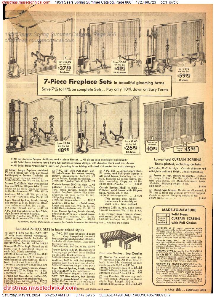 1951 Sears Spring Summer Catalog, Page 866