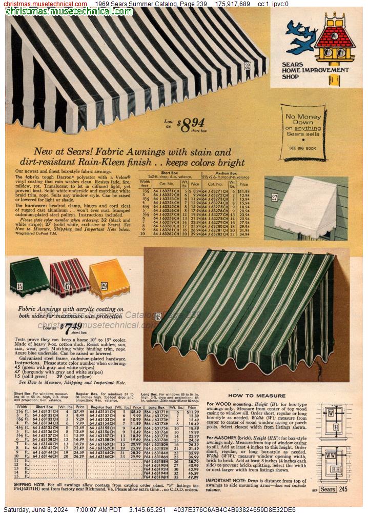 1969 Sears Summer Catalog, Page 239