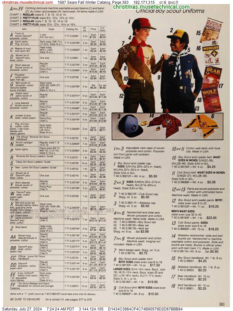 1987 Sears Fall Winter Catalog, Page 383