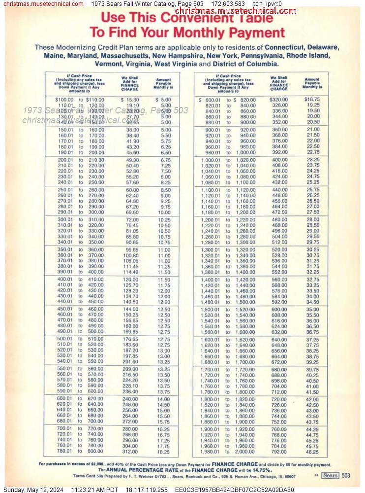 1973 Sears Fall Winter Catalog, Page 503