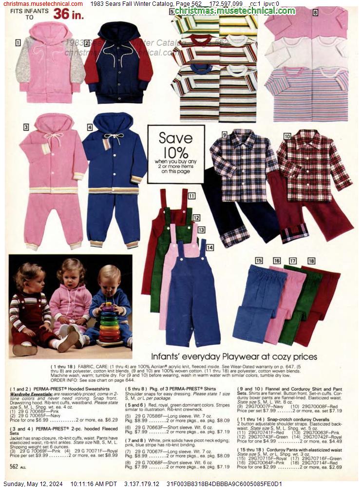1983 Sears Fall Winter Catalog, Page 562