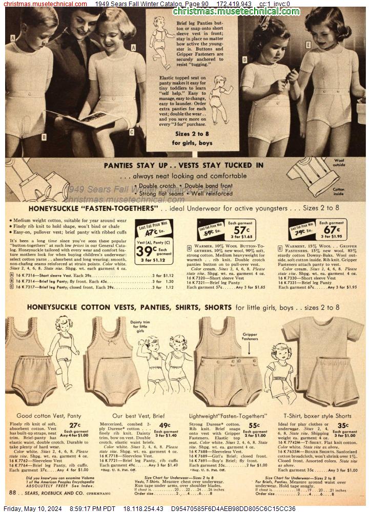 1949 Sears Fall Winter Catalog, Page 90