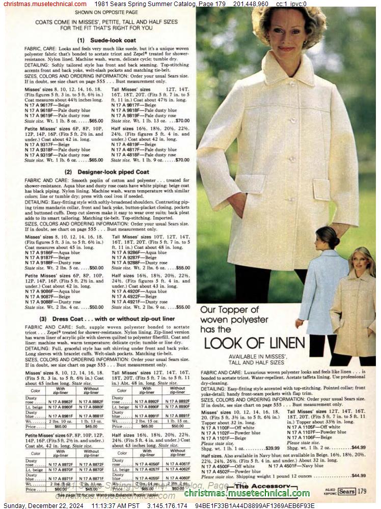 1981 Sears Spring Summer Catalog, Page 179