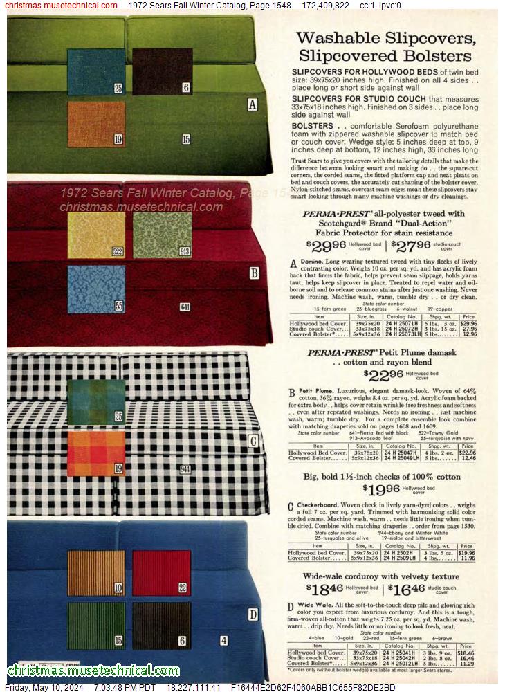 1972 Sears Fall Winter Catalog, Page 1548