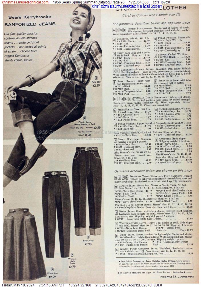 1956 Sears Spring Summer Catalog, Page 96