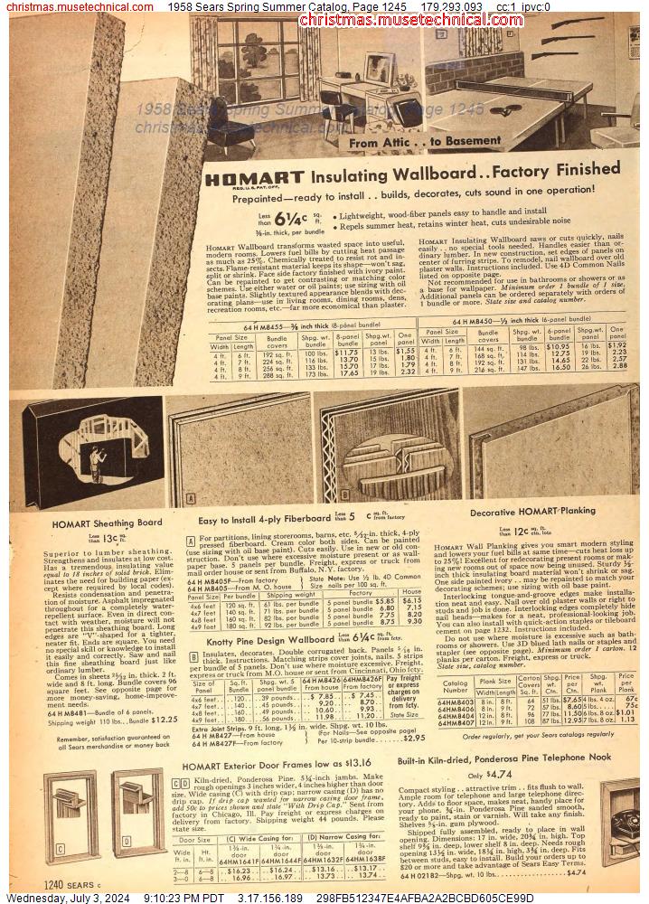 1958 Sears Spring Summer Catalog, Page 1245