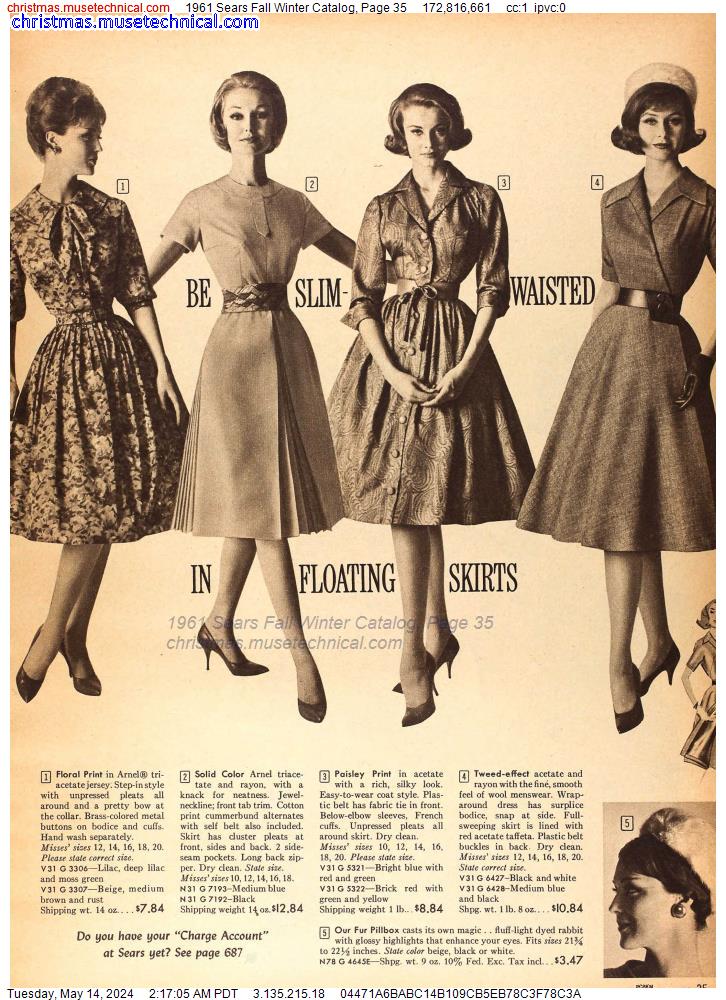 1961 Sears Fall Winter Catalog, Page 35