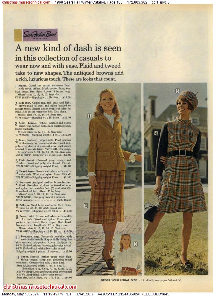 1968 Sears Fall Winter Catalog, Page 180 - Catalogs & Wishbooks