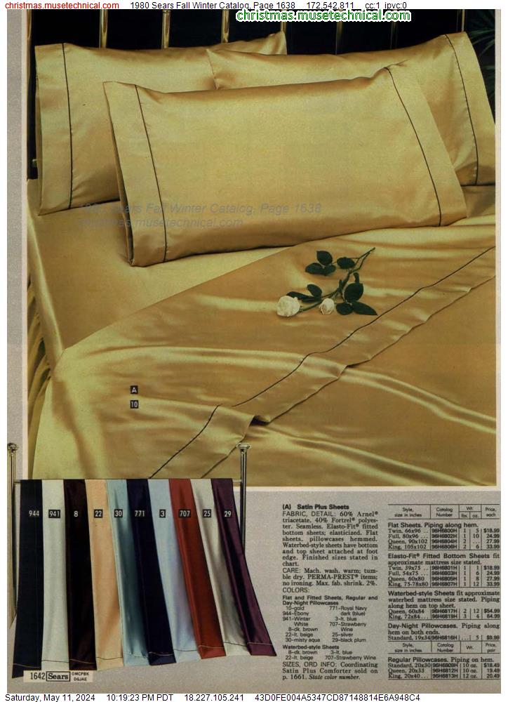 1980 Sears Fall Winter Catalog, Page 1638