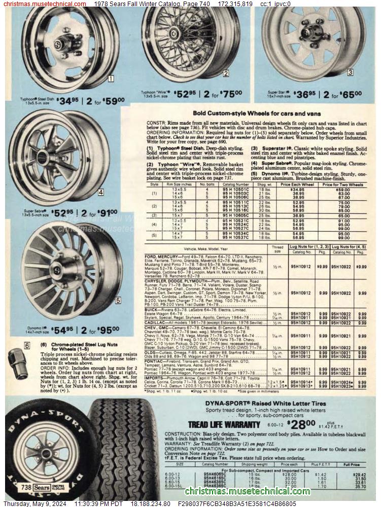 1978 Sears Fall Winter Catalog, Page 740
