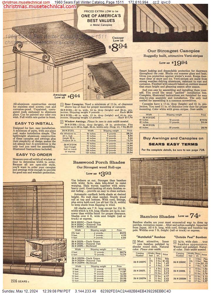 1960 Sears Fall Winter Catalog, Page 1511