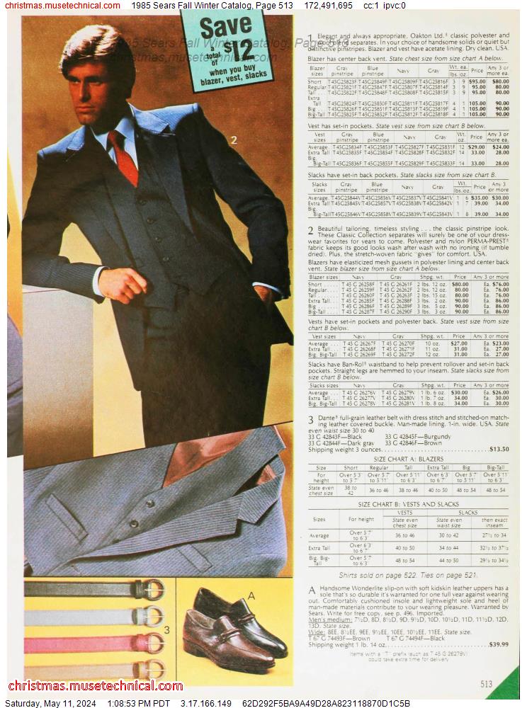 1985 Sears Fall Winter Catalog, Page 513