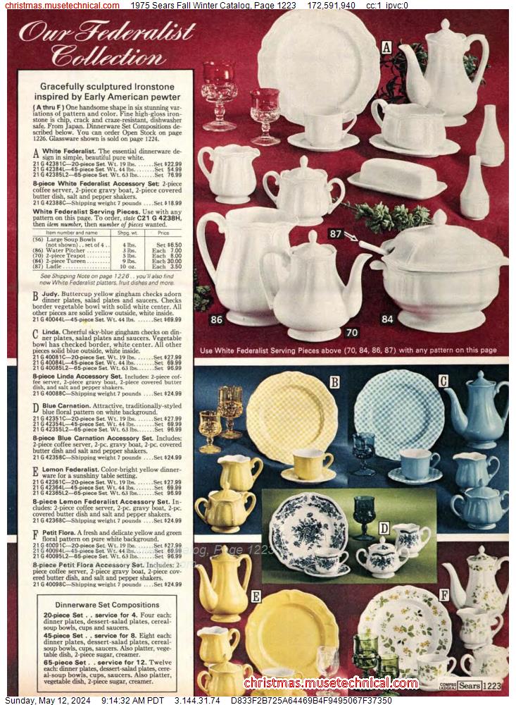 1975 Sears Fall Winter Catalog, Page 1223