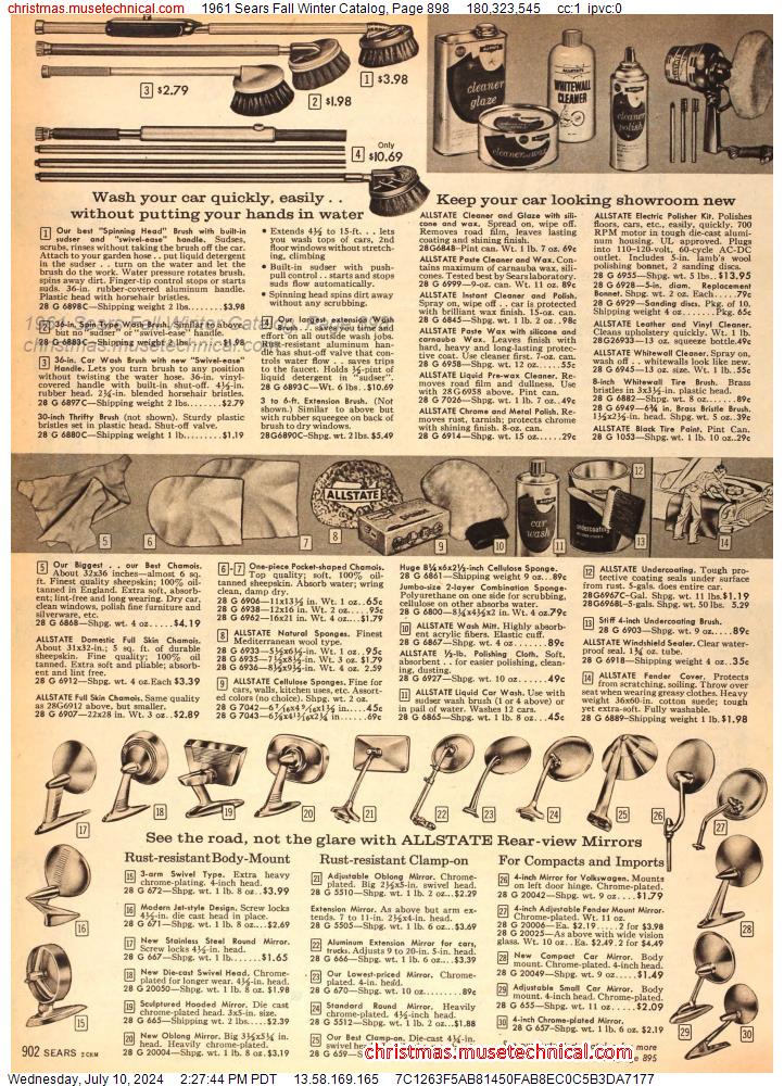 1961 Sears Fall Winter Catalog, Page 898