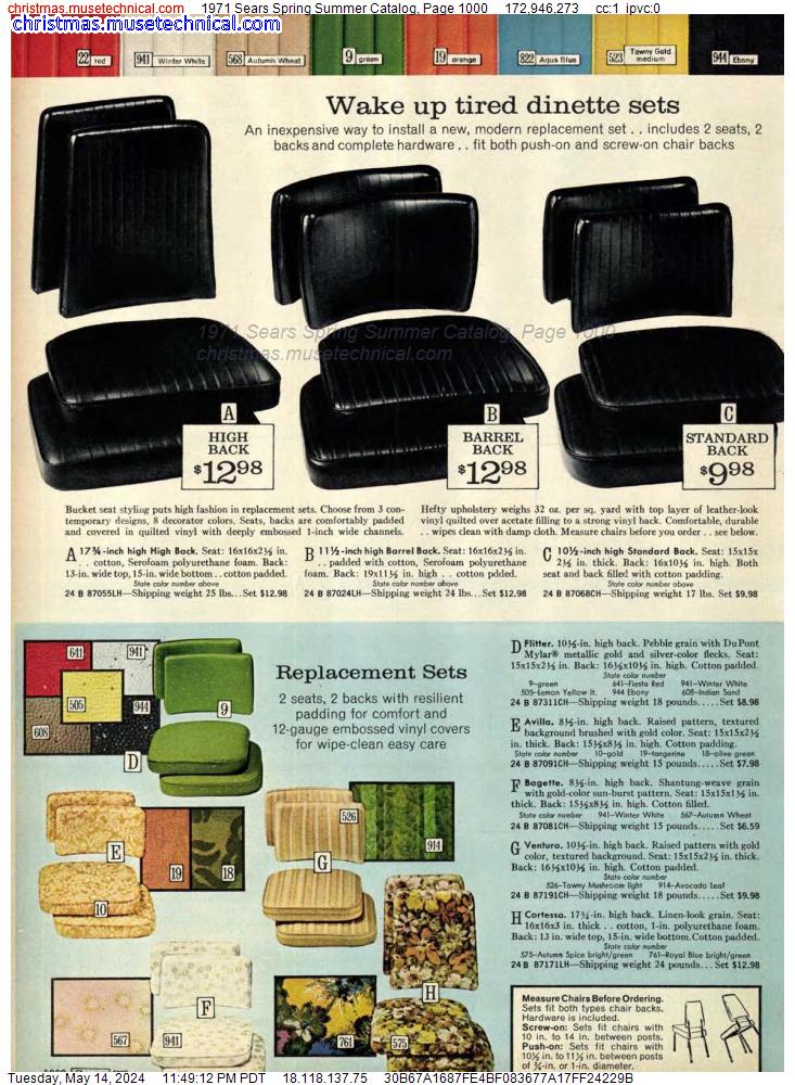 1971 Sears Spring Summer Catalog, Page 1000