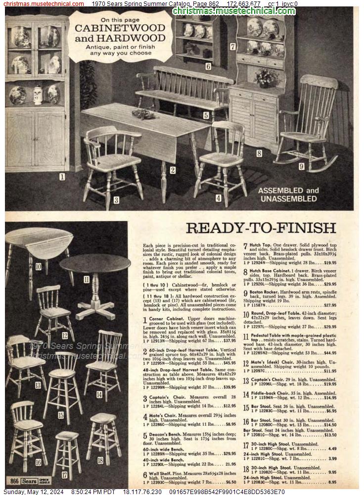 1970 Sears Spring Summer Catalog, Page 862