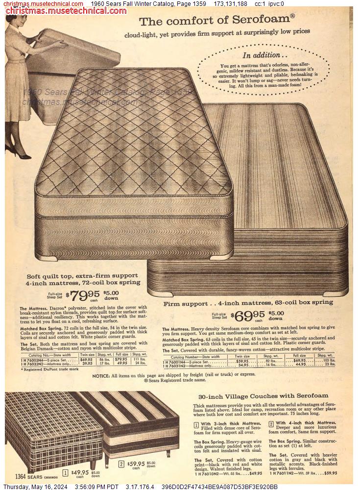 1960 Sears Fall Winter Catalog, Page 1359