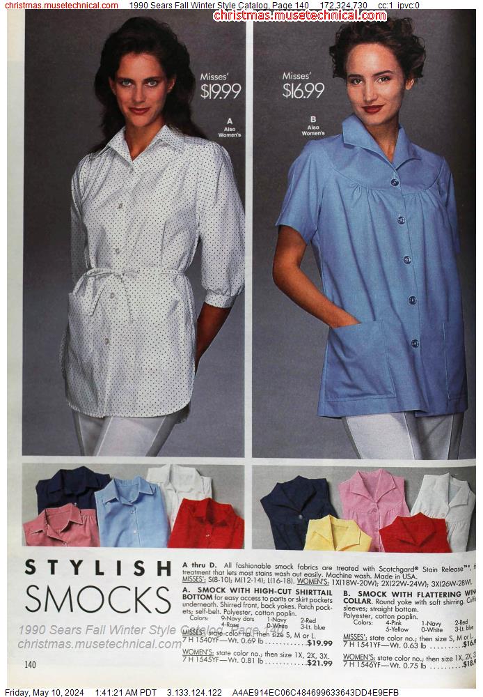 1990 Sears Fall Winter Style Catalog, Page 140