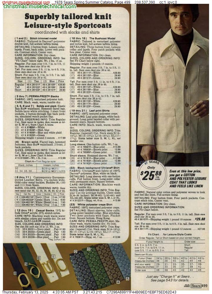 1976 Sears Spring Summer Catalog, Page 499