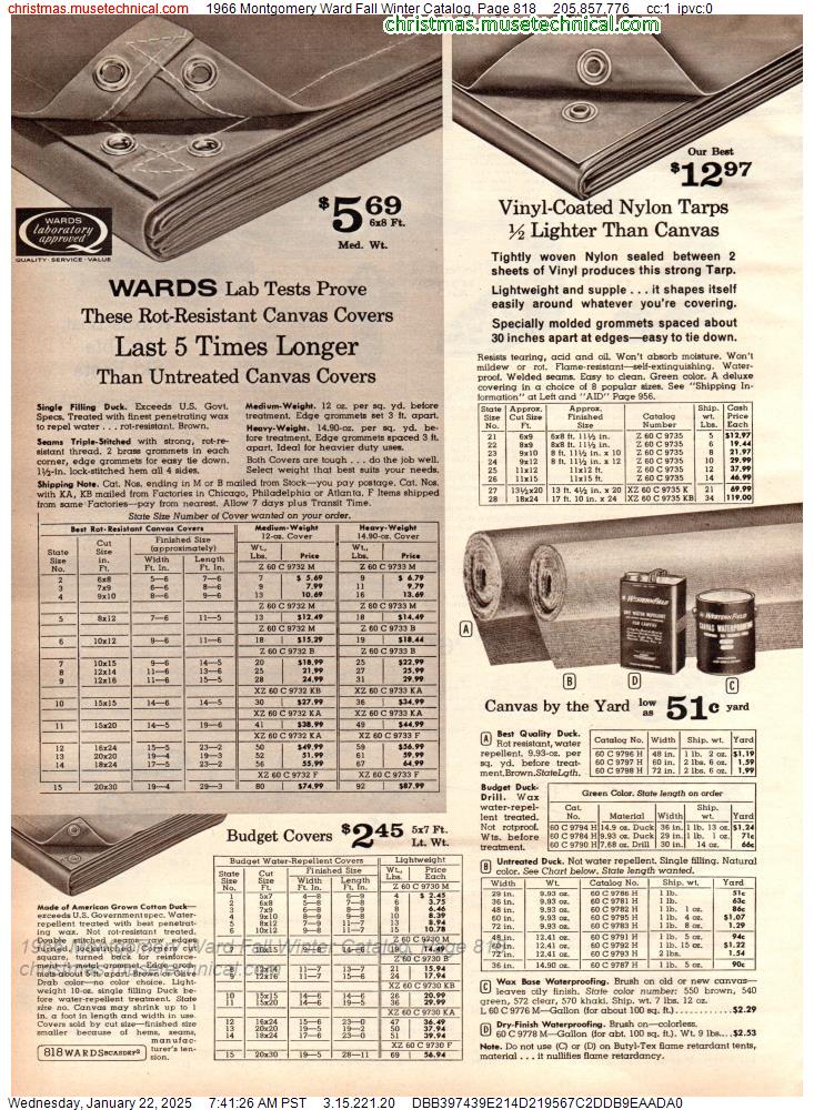 1966 Montgomery Ward Fall Winter Catalog, Page 818