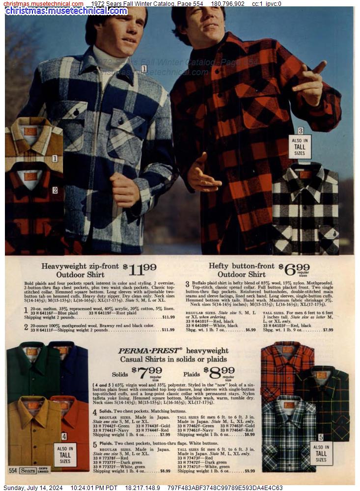 1972 Sears Fall Winter Catalog, Page 554