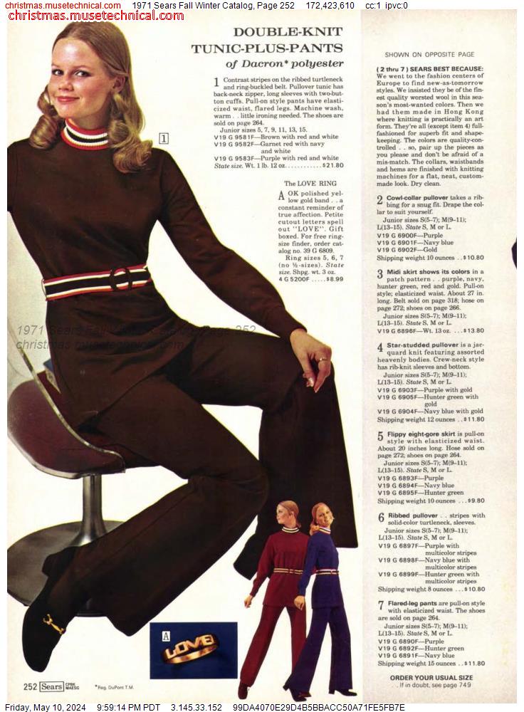 1971 Sears Fall Winter Catalog, Page 252