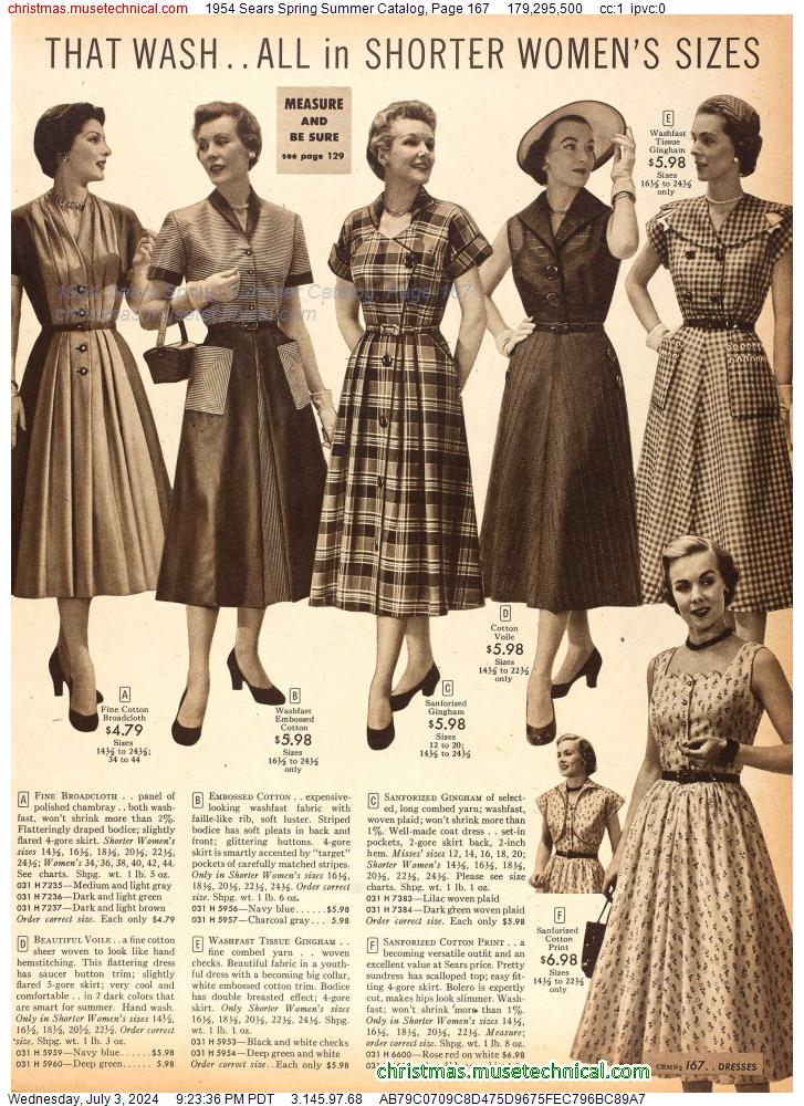 1954 Sears Spring Summer Catalog, Page 167
