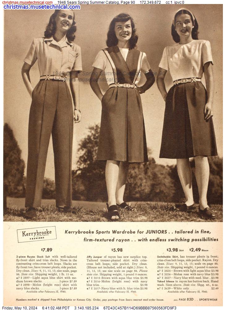 1946 Sears Spring Summer Catalog, Page 90