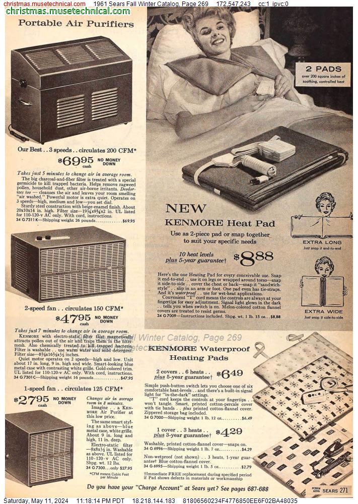 1961 Sears Fall Winter Catalog, Page 269