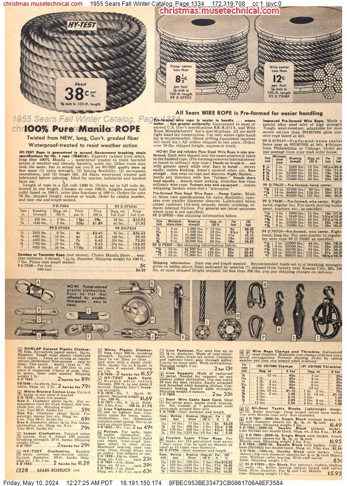 1955 Sears Fall Winter Catalog, Page 1334