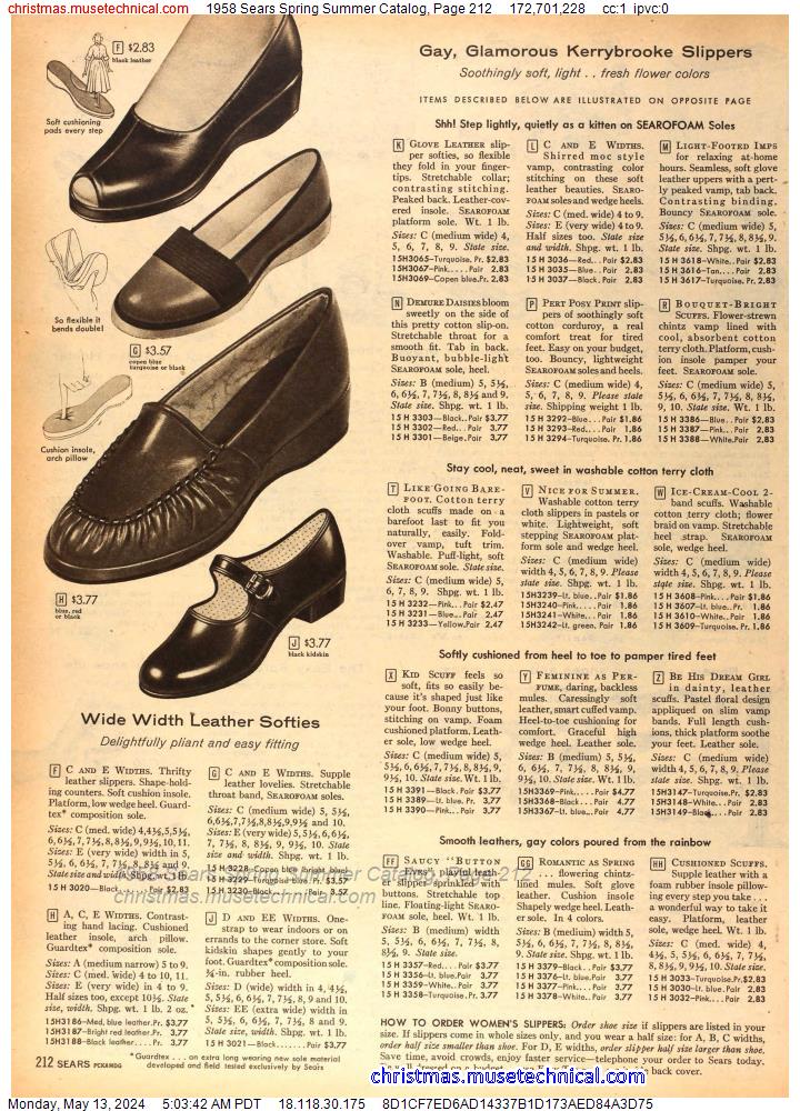 1958 Sears Spring Summer Catalog, Page 212