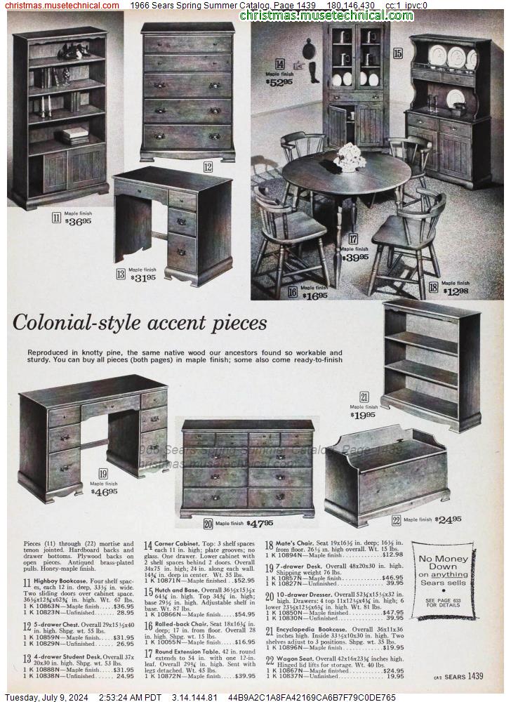 1966 Sears Spring Summer Catalog, Page 1439